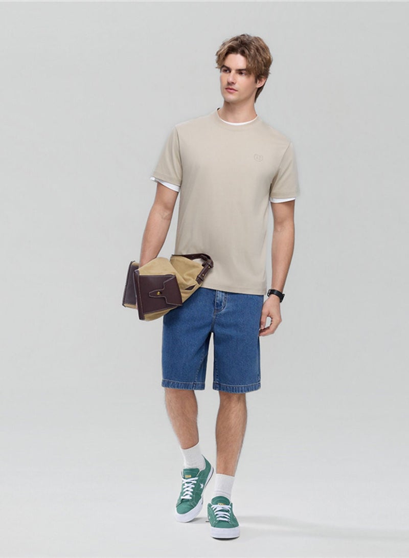 GIORDANO Men's Slim Fit Liquid Touch Cotton Crew Neck Tee - Image 2